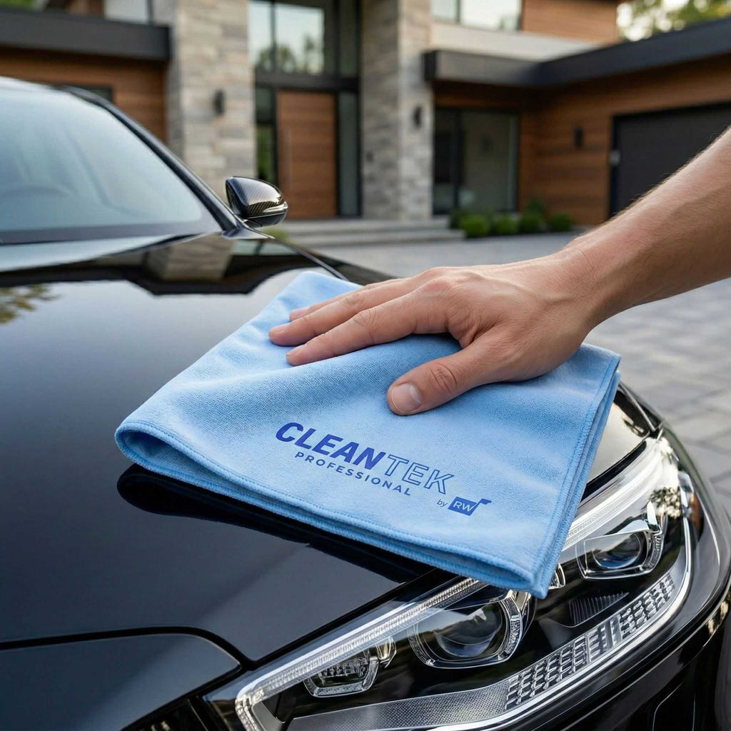 Clean Tek Professional Blue Chamois Cloth - with Storage Tube - 25 1/4'' x 17'' - 1 count box