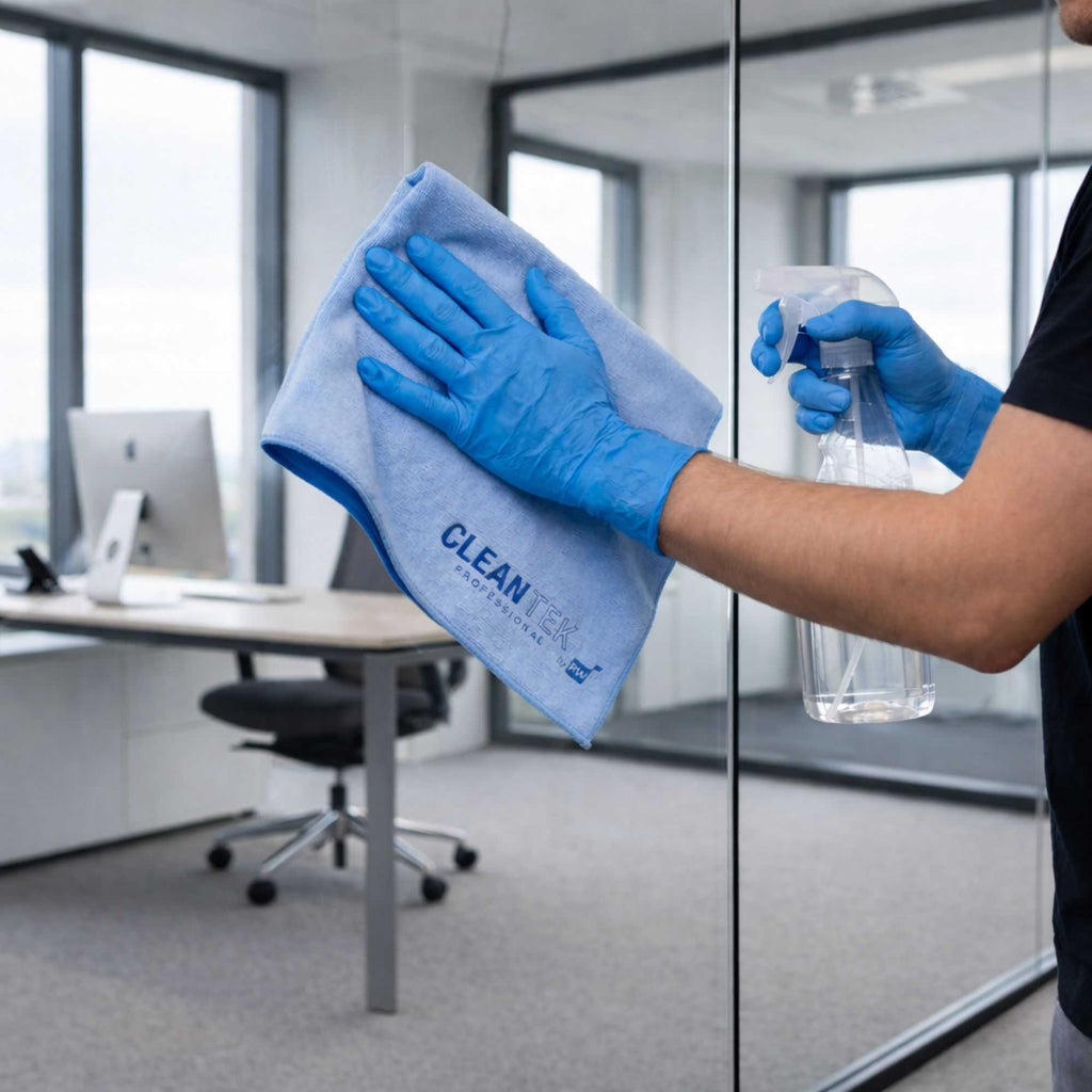Clean Tek Professional Blue Chamois Cloth - with Storage Tube - 25 1/4'' x 17'' - 1 count box