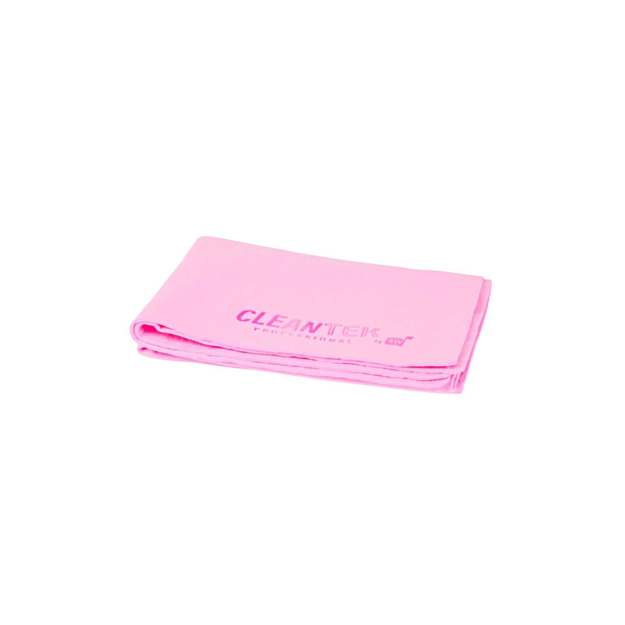 Clean Tek Professional Pink Chamois Cloth - with Storage Tube - 25 1/4'' x 17'' - 1 count box