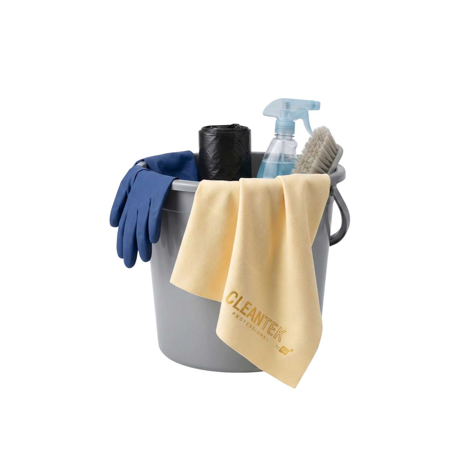 Clean Tek Professional Yellow Chamois Cloth - with Storage Tube - 25 1/4'' x 17'' - 20 count box