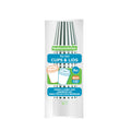 Restpresso 8 oz Forest Green and White Stripe Paper Single Wall Coffee Cup - with White Lid - 3 1/2"x 3 1/2"x 4" - 20 count box