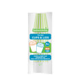 Restpresso 8 oz Green and White Stripe Paper Single Wall Coffee Cup - with White Lid - 3 1/2"x 3 1/2"x 4" - 20 count box