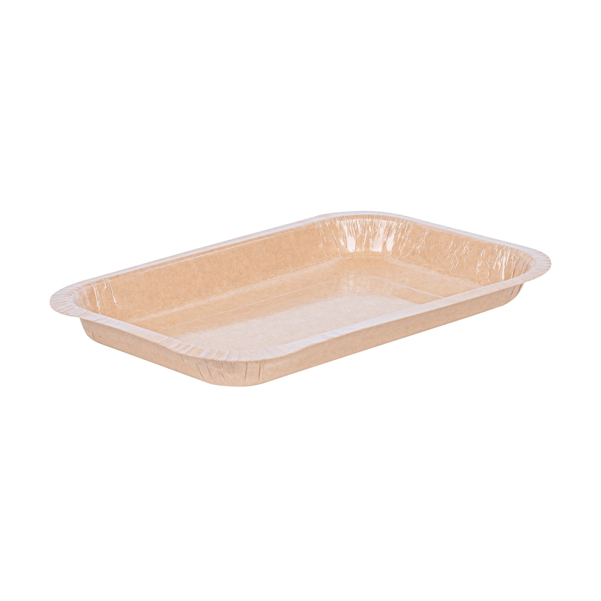 Pastry Tek 15 oz Rectangle Kraft Paperboard Tray - Oven-Safe - 8 1/4" x 5 1/2" x 1" - 25 count box