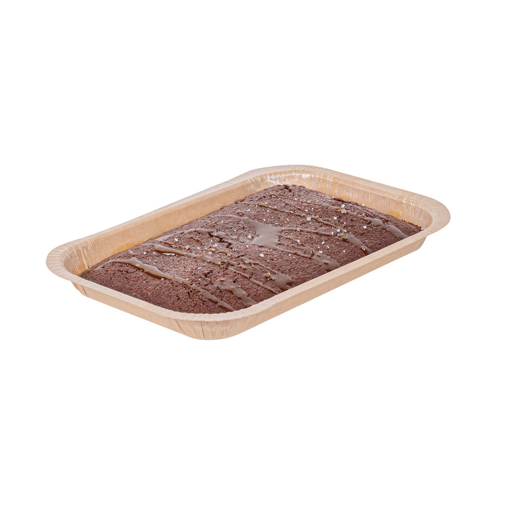 Pastry Tek 15 oz Rectangle Kraft Paperboard Tray - Oven-Safe - 8 1/4" x 5 1/2" x 1" - 25 count box