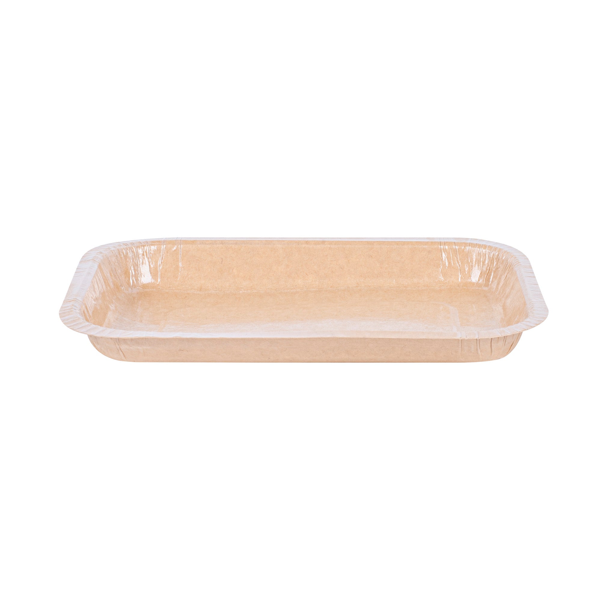 Pastry Tek 15 oz Rectangle Kraft Paperboard Tray - Oven-Safe - 8 1/4" x 5 1/2" x 1" - 25 count box