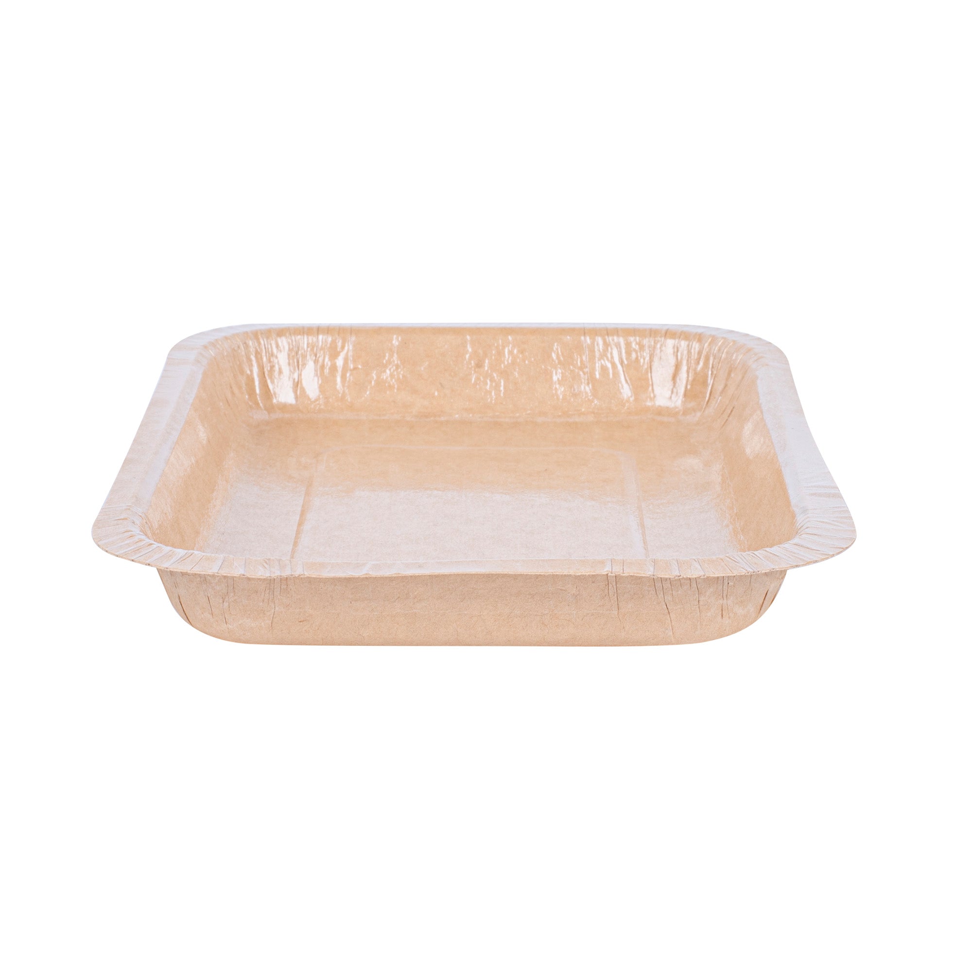 Pastry Tek 15 oz Rectangle Kraft Paperboard Tray - Oven-Safe - 8 1/4" x 5 1/2" x 1" - 25 count box