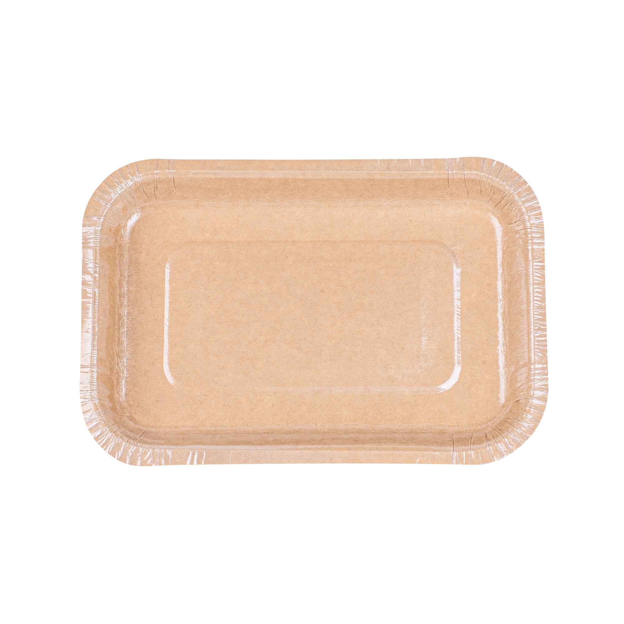 Pastry Tek 15 oz Rectangle Kraft Paperboard Tray - Oven-Safe - 8 1/4" x 5 1/2" x 1" - 25 count box