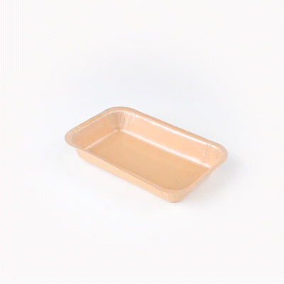 Pastry Tek 24 oz Rectangle Kraft Paperboard Tray - Oven-Safe - 8 1/4" x 5 1/2" x 1 1/2" - 100 count box