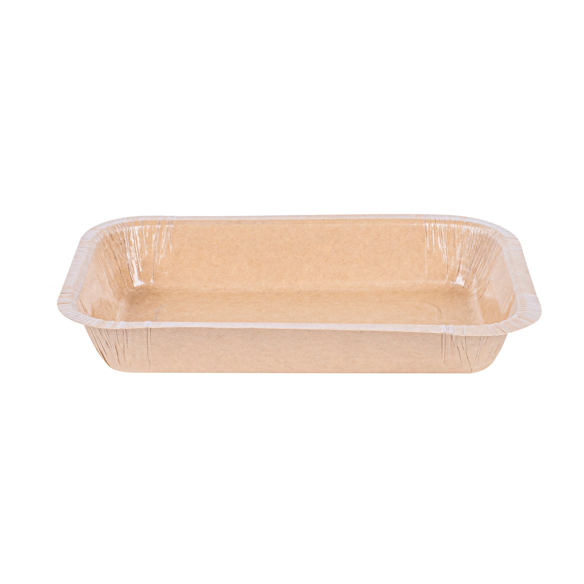 Pastry Tek 24 oz Rectangle Kraft Paperboard Tray - Oven-Safe - 8 1/4" x 5 1/2" x 1 1/2" - 100 count box