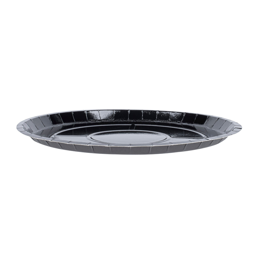 Eco Pie Round Black Paperboard Pizza Tray - Oven-Safe - 12'' - 25 count box