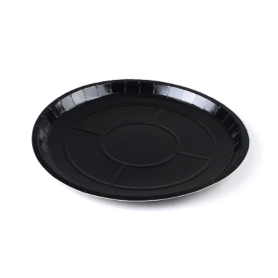 Eco Pie Round Black Paperboard Pizza Tray - Oven-Safe - 12'' - 50 count box