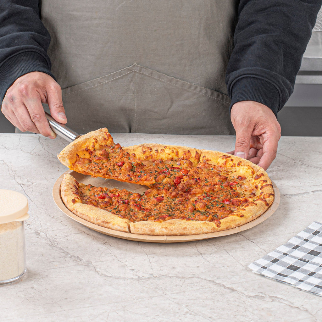 Eco Pie Round Kraft Paperboard Pizza Tray - Oven-Safe - 12'' - 25 count box