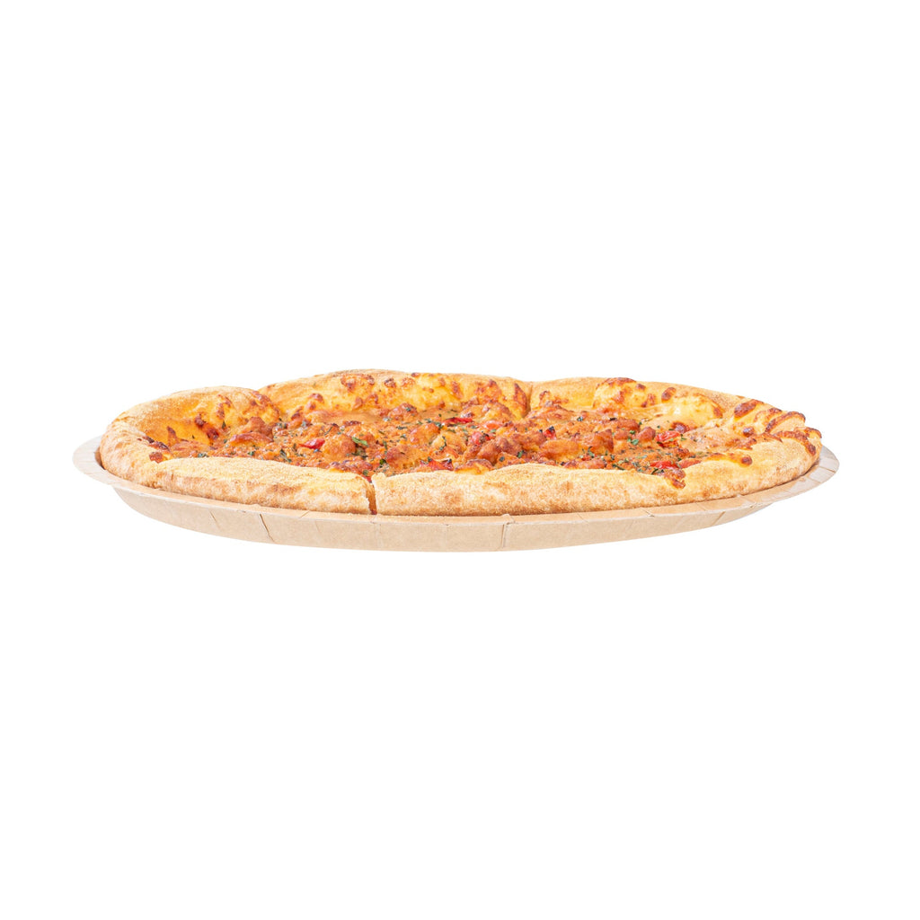 Eco Pie Round Kraft Paperboard Pizza Tray - Oven-Safe - 12'' - 50 count box