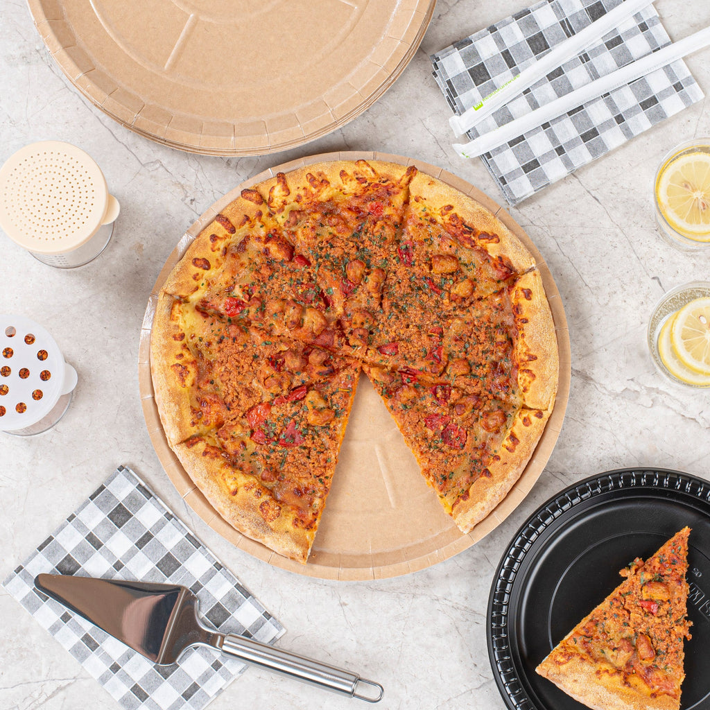 Eco Pie Round Kraft Paperboard Pizza Tray - Oven-Safe - 12'' - 50 count box