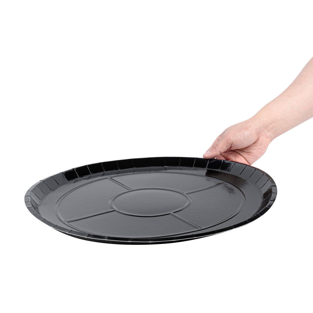 Eco Pie Round Black Paperboard Pizza Tray - Oven-Safe - 16" - 50 count box