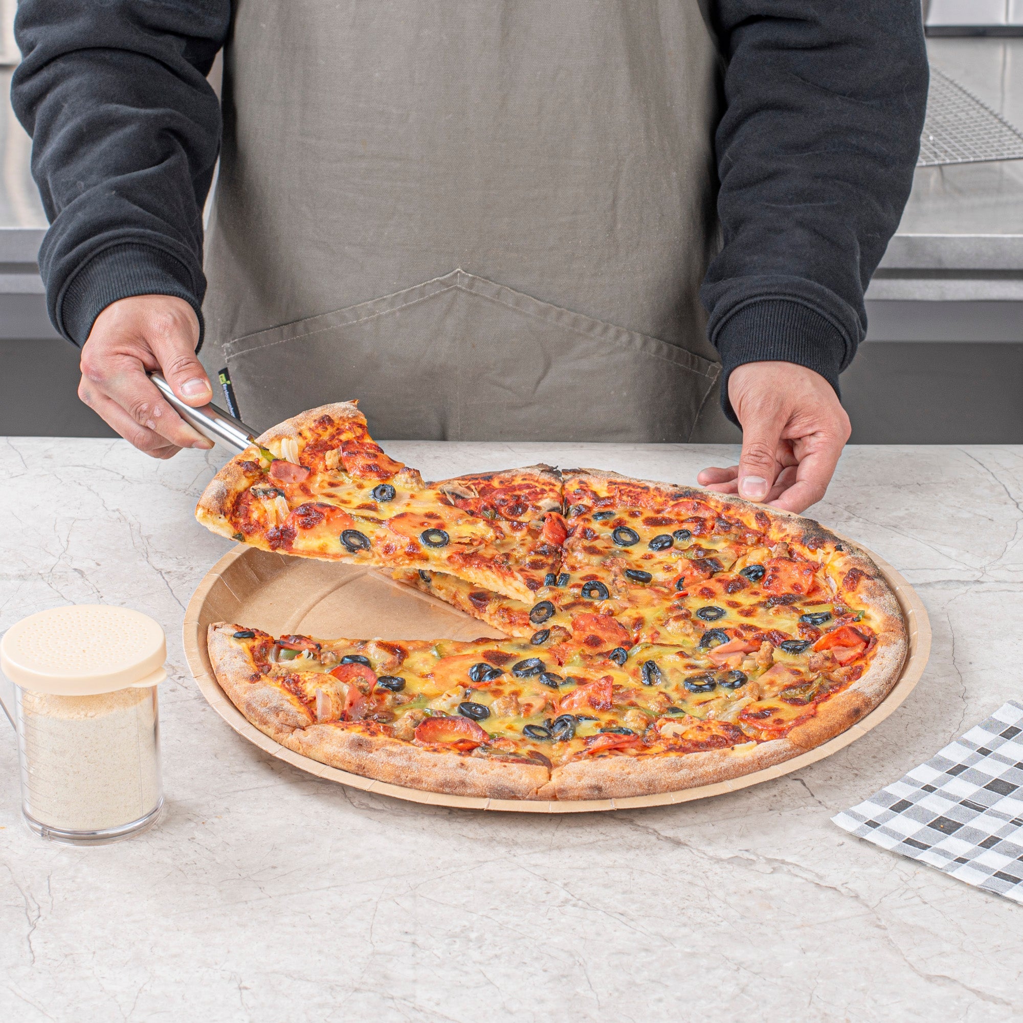 Eco Pie Round Kraft Paperboard Pizza Tray - Oven-Safe - 16" - 25 count box