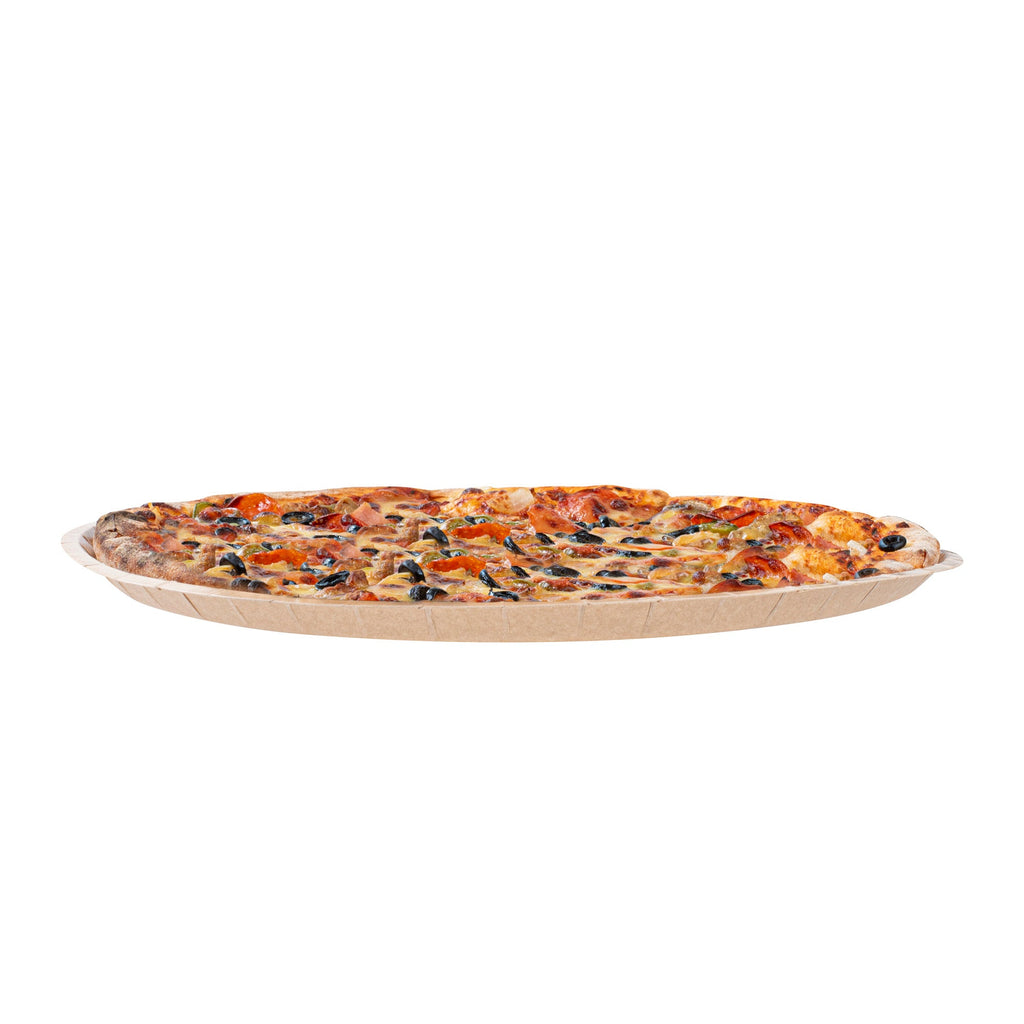 Eco Pie Round Kraft Paperboard Pizza Tray - Oven-Safe - 16" - 50 count box