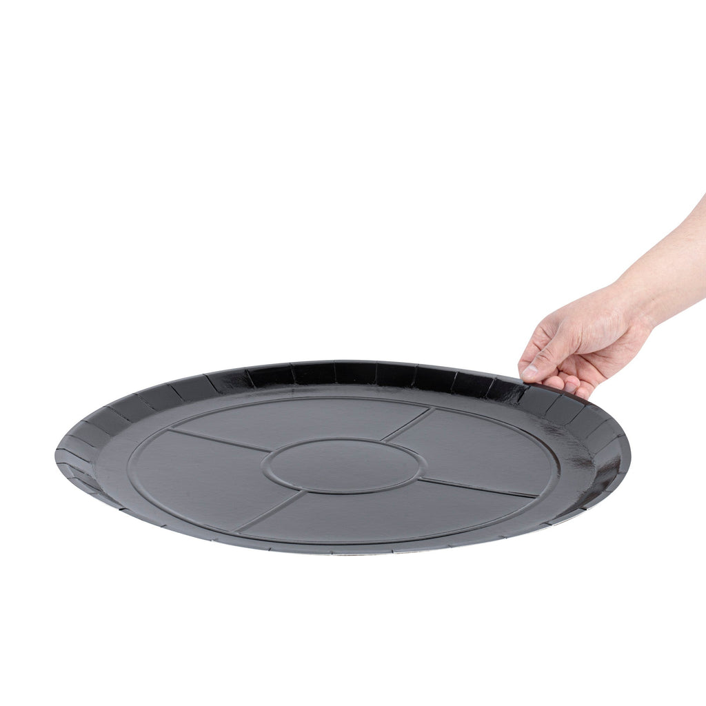 Eco Pie Round Black Paperboard Pizza Tray - Oven-Safe - 18'' - 25 count box