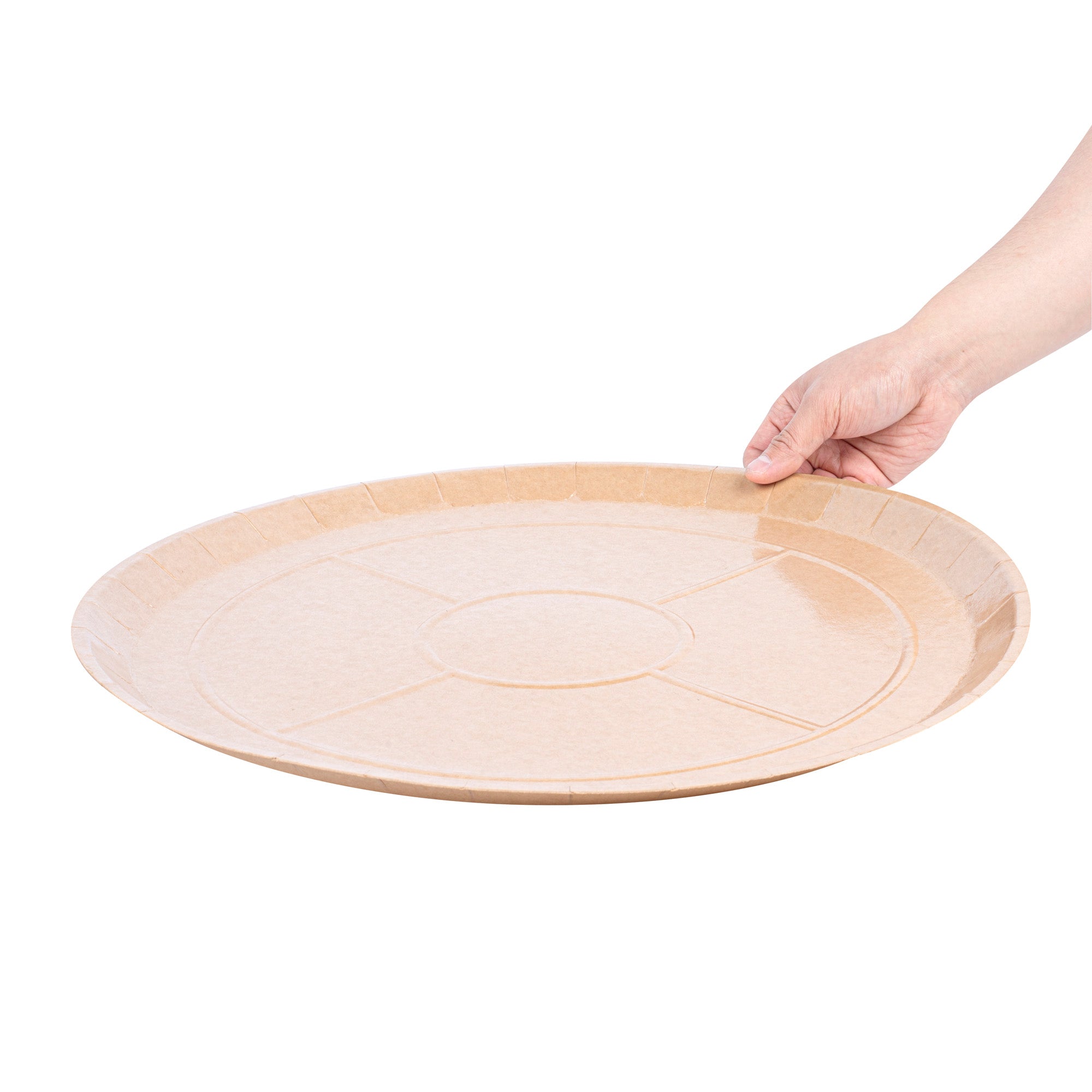Eco Pie Round Kraft Paperboard Pizza Tray - Oven-Safe - 18'' - 25 count box