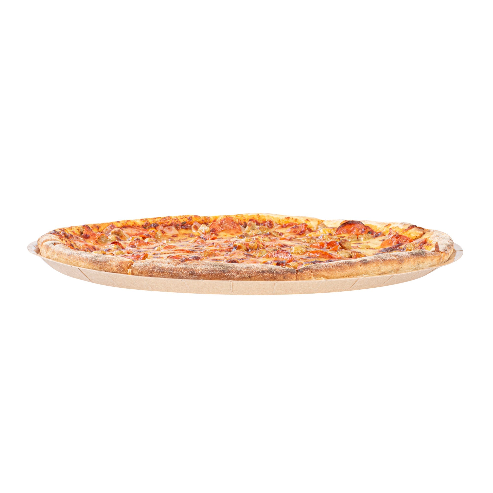 Eco Pie Round Kraft Paperboard Pizza Tray - Oven-Safe - 18'' - 25 count box