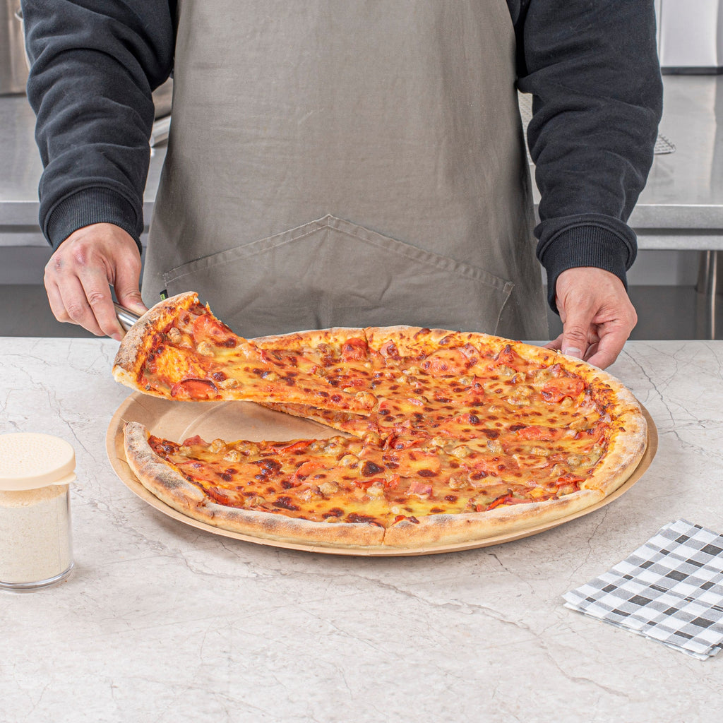 Eco Pie Round Kraft Paperboard Pizza Tray - Oven-Safe - 18'' - 25 count box