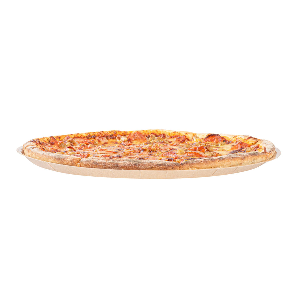 Eco Pie Round Kraft Paperboard Pizza Tray - Oven-Safe - 18'' - 50 count box