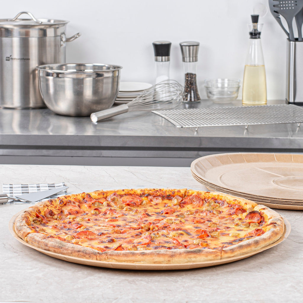 Eco Pie Round Kraft Paperboard Pizza Tray - Oven-Safe - 18'' - 50 count box