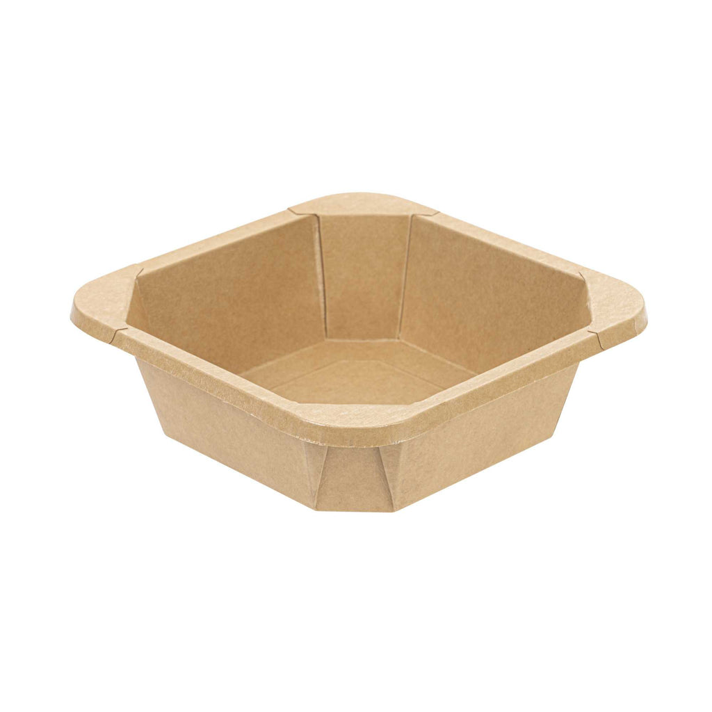 Sustain 22 oz Octagonal Kraft Paper Take Out Container - with PLA Lining, Compostable - 6" x 6" x 2" - 100 count box
