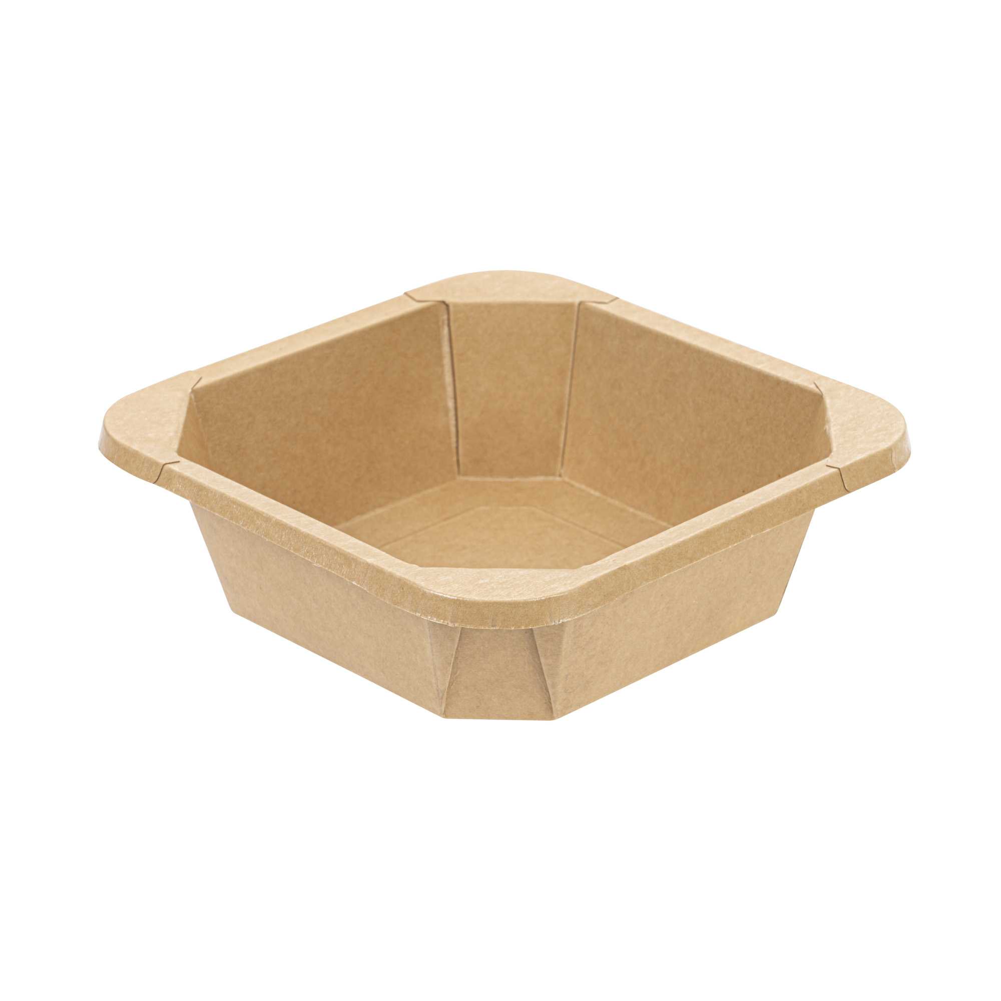 Sustain 22 oz Octagonal Kraft Paper Take Out Container - with PLA Lining, Compostable - 6" x 6" x 2" - 100 count box