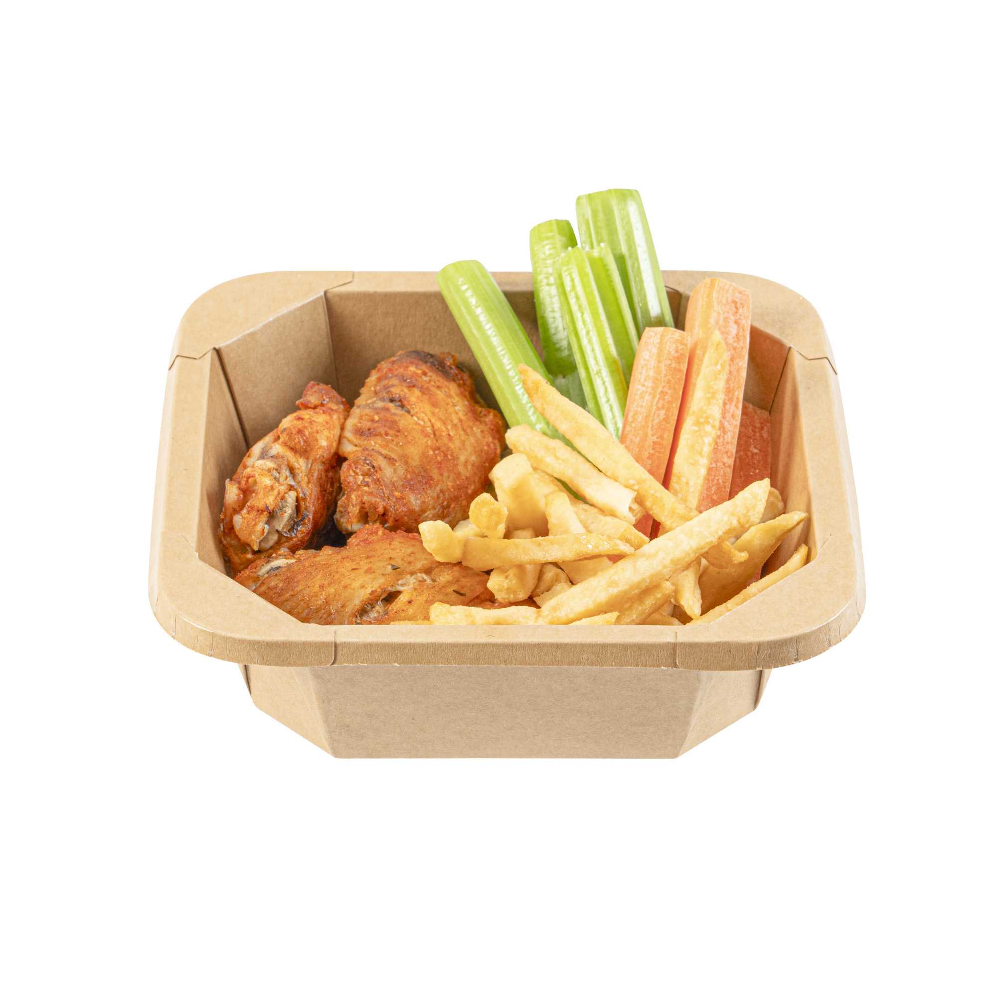 Sustain 22 oz Octagonal Kraft Paper Take Out Container - with PLA Lining, Compostable - 6" x 6" x 2" - 25 count box