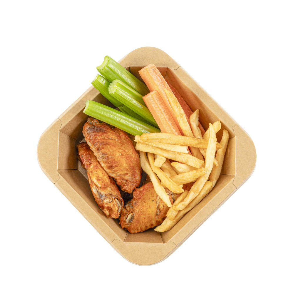 Sustain 22 oz Octagonal Kraft Paper Take Out Container - with PLA Lining, Compostable - 6" x 6" x 2" - 25 count box