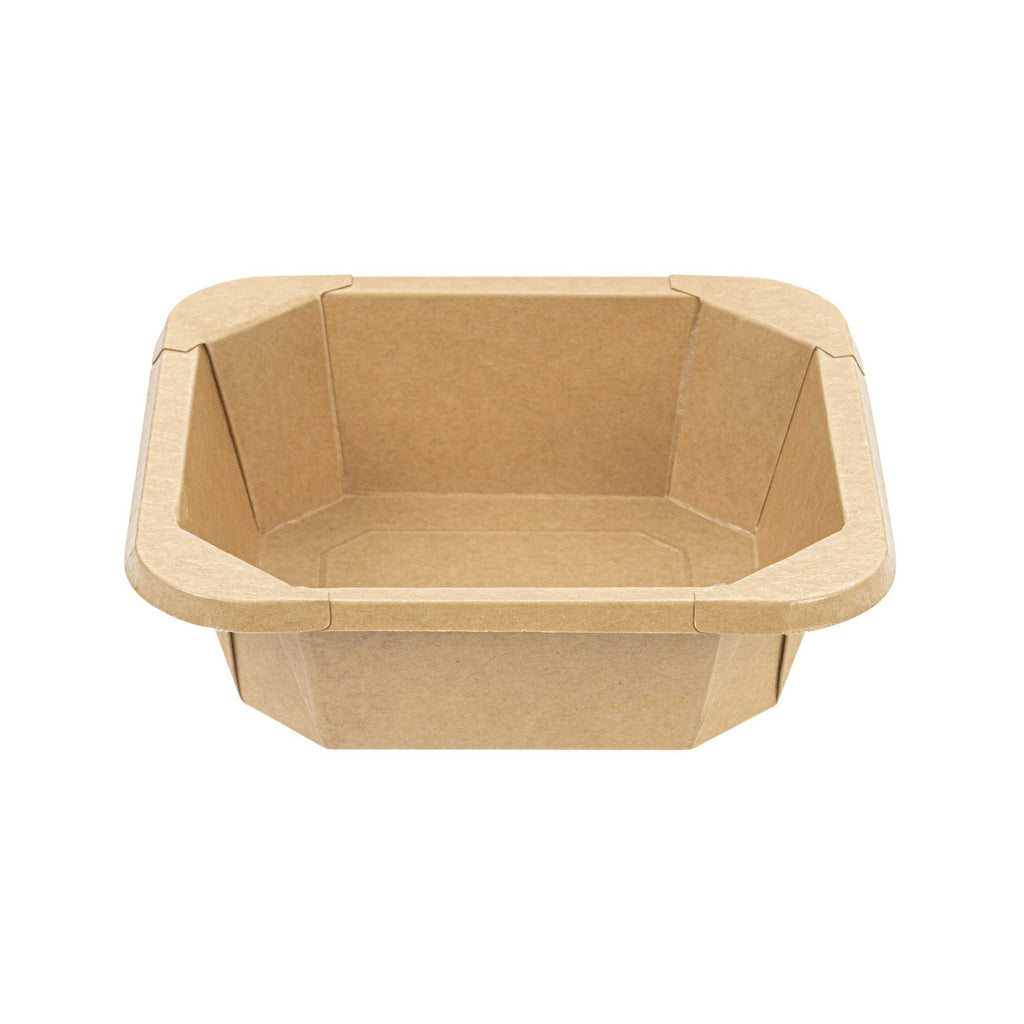 Sustain 22 oz Octagonal Kraft Paper Take Out Container - with PLA Lining, Compostable - 6" x 6" x 2" - 25 count box