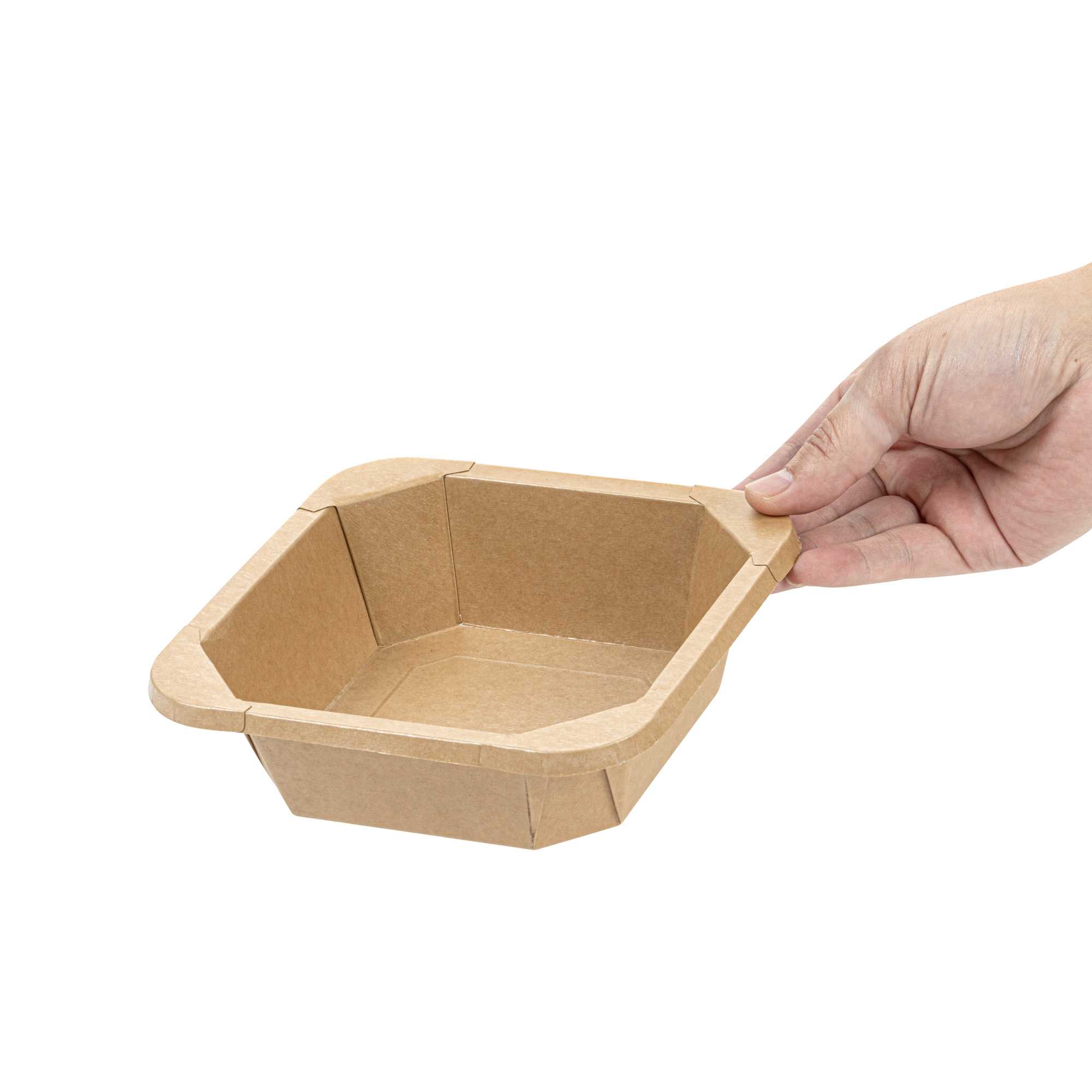 Sustain 22 oz Octagonal Kraft Paper Take Out Container - with PLA Lining, Compostable - 6" x 6" x 2" - 100 count box
