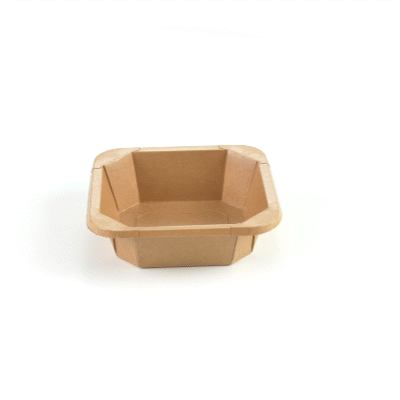 Sustain 22 oz Octagonal Kraft Paper Take Out Container - with PLA Lining, Compostable - 6" x 6" x 2" - 100 count box