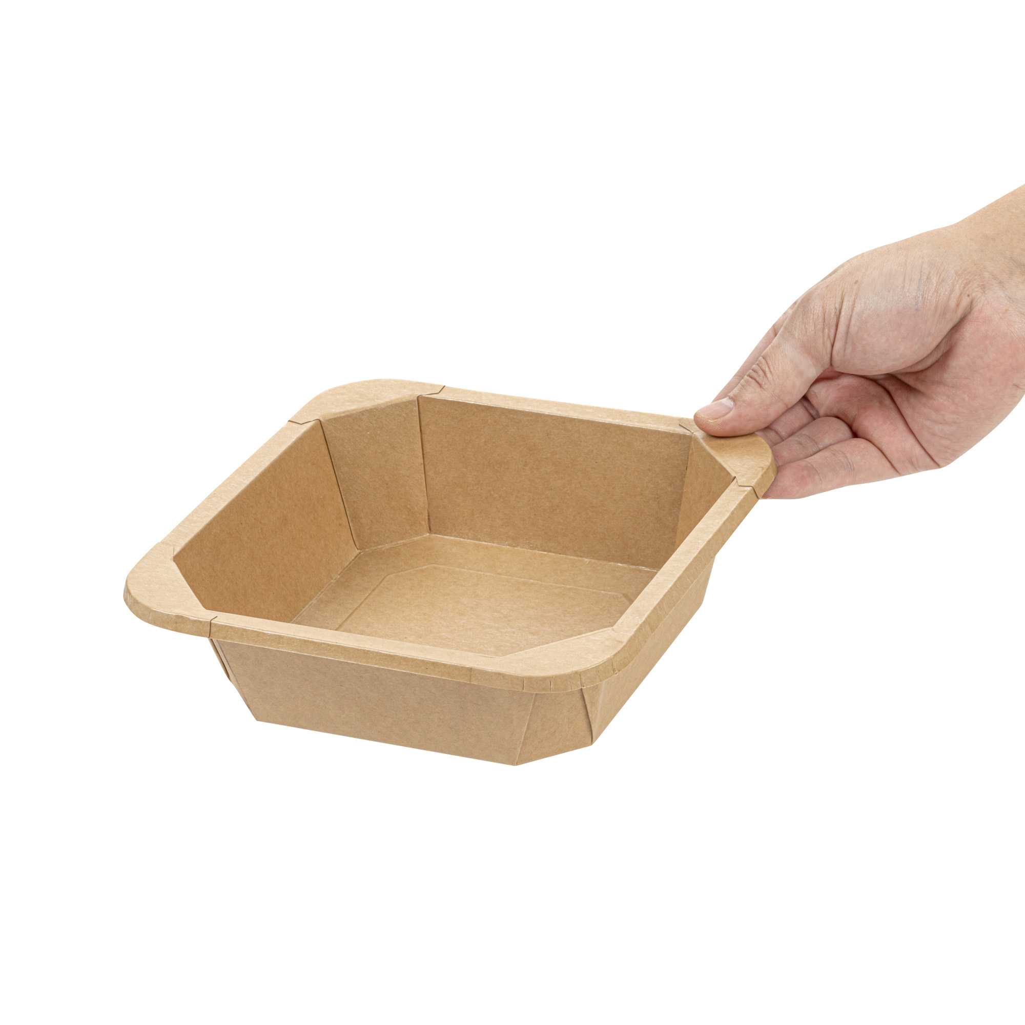 Sustain 34 oz Octagonal Kraft Paper Take Out Container - with PLA Lining, Compostable - 7" x 7" x 2" - 25 count box