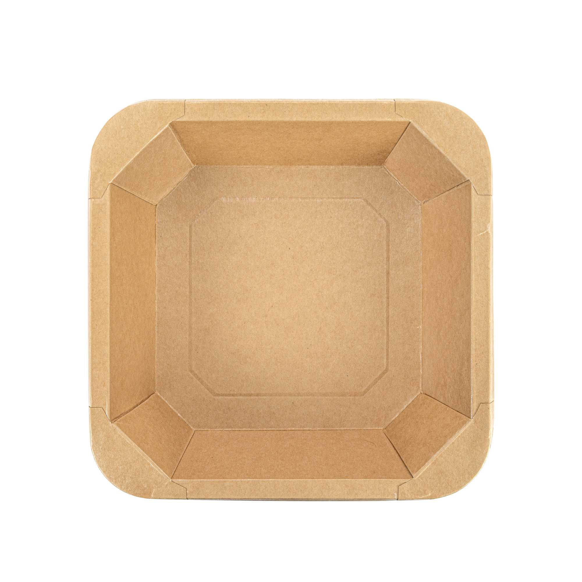 Sustain 34 oz Octagonal Kraft Paper Take Out Container - with PLA Lining, Compostable - 7" x 7" x 2" - 25 count box