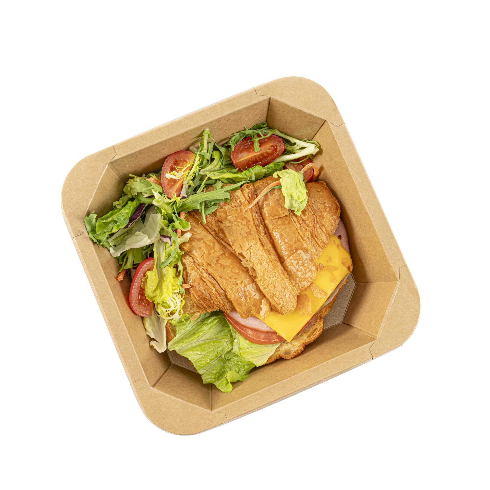 Sustain 34 oz Octagonal Kraft Paper Take Out Container - with PLA Lining, Compostable - 7" x 7" x 2" - 100 count box