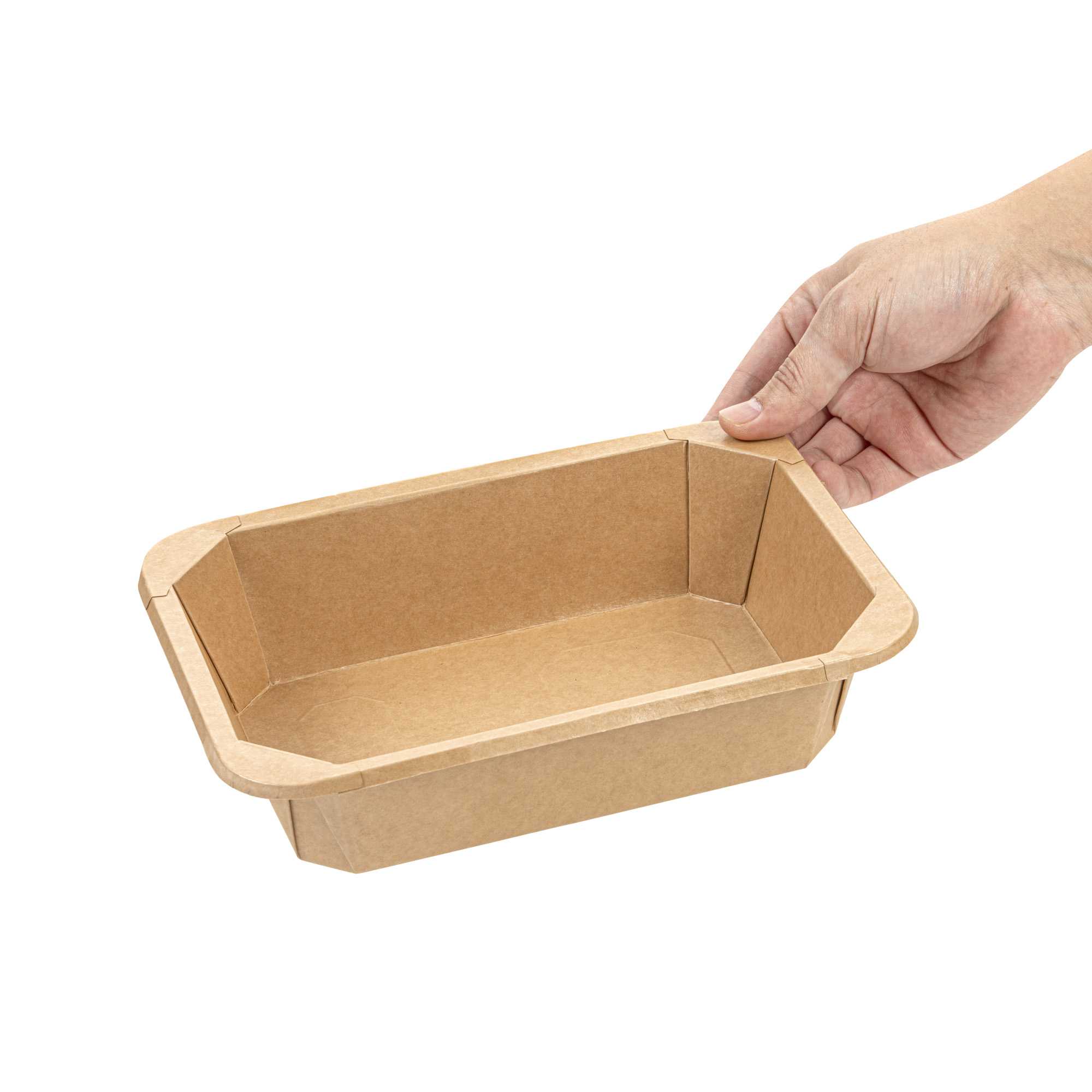 Sustain 41 oz Octagonal Kraft Paper Take Out Container - with PLA Lining, Compostable - 8 3/4" x 6" x 2" - 25 count box