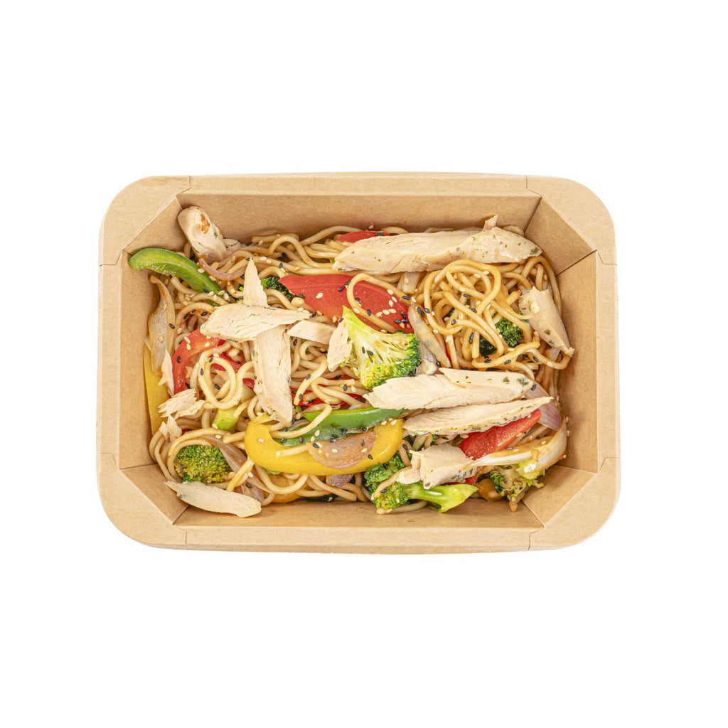 Sustain 41 oz Octagonal Kraft Paper Take Out Container - with PLA Lining, Compostable - 8 3/4" x 6" x 2" - 25 count box