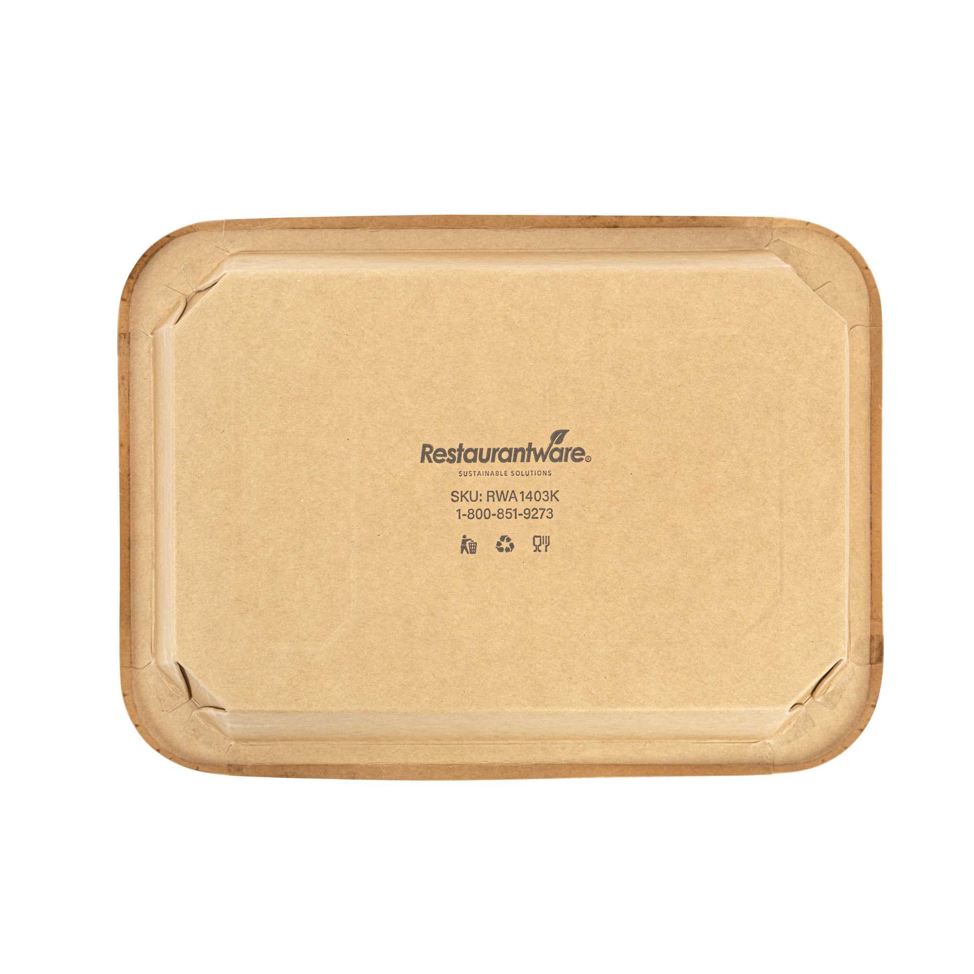 Sustain 41 oz Octagonal Kraft Paper Take Out Container - with PLA Lining, Compostable - 8 3/4" x 6" x 2" - 25 count box