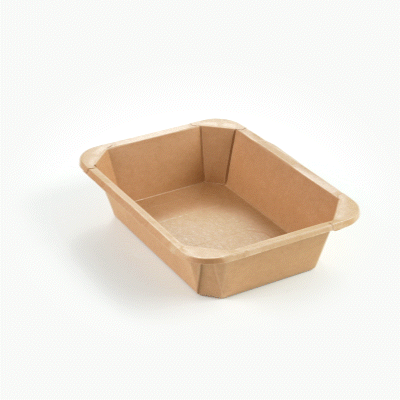 Sustain 41 oz Octagonal Kraft Paper Take Out Container - with PLA Lining, Compostable - 8 3/4" x 6" x 2" - 100 count box