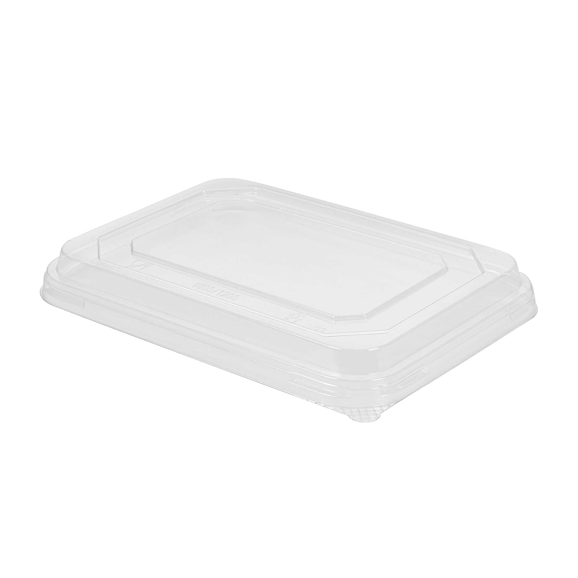 Sustain Octagonal Clear PLA Plastic Dome Lid - Fits 41 oz Container - 9" x 6 1/4" x 1 1/4" - 100 count box