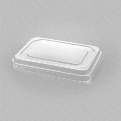 Sustain Octagonal Clear PLA Plastic Dome Lid - Fits 41 oz Container - 9" x 6 1/4" x 1 1/4" - 100 count box