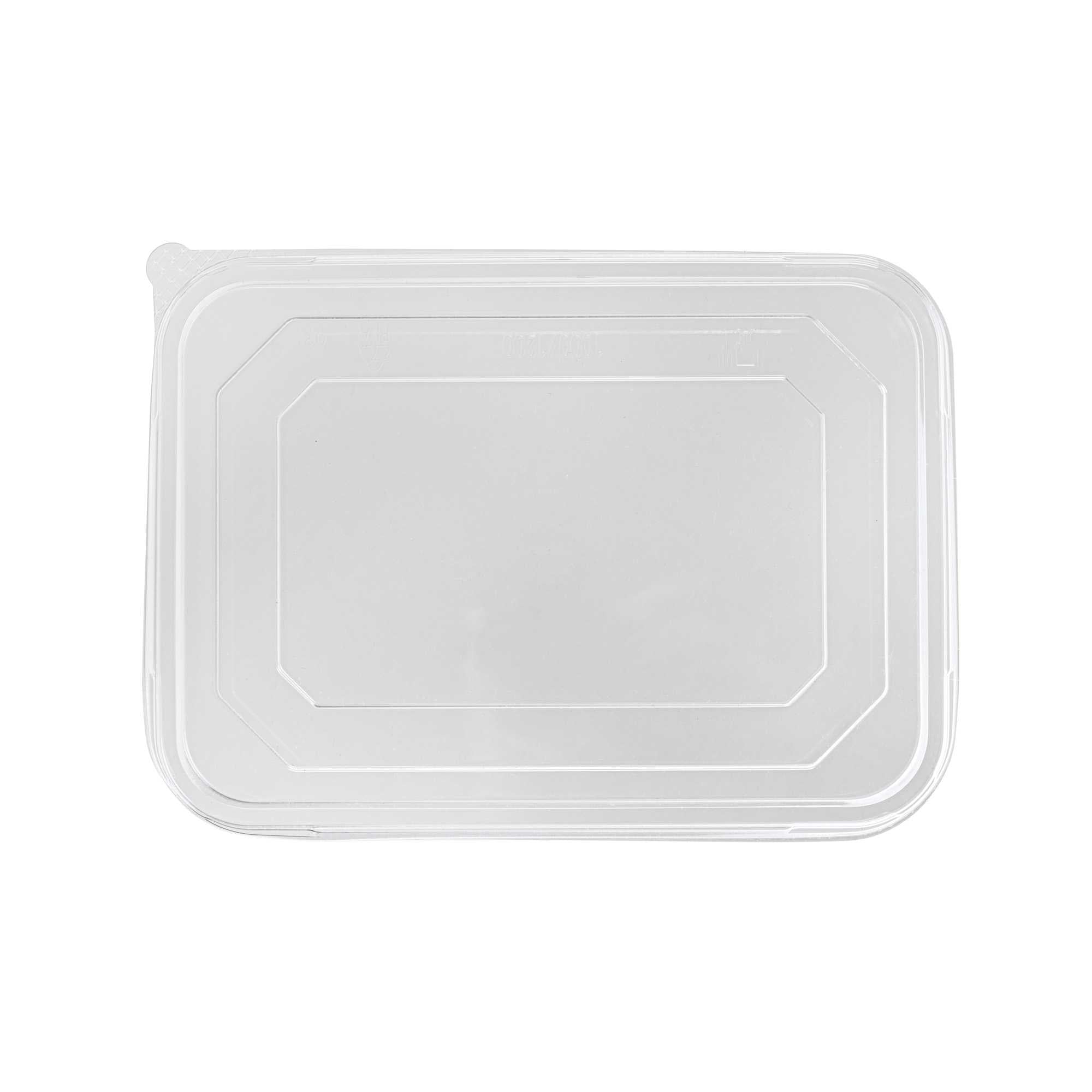 Sustain Octagonal Clear PLA Plastic Dome Lid - Fits 41 oz Container - 9" x 6 1/4" x 1 1/4" - 100 count box
