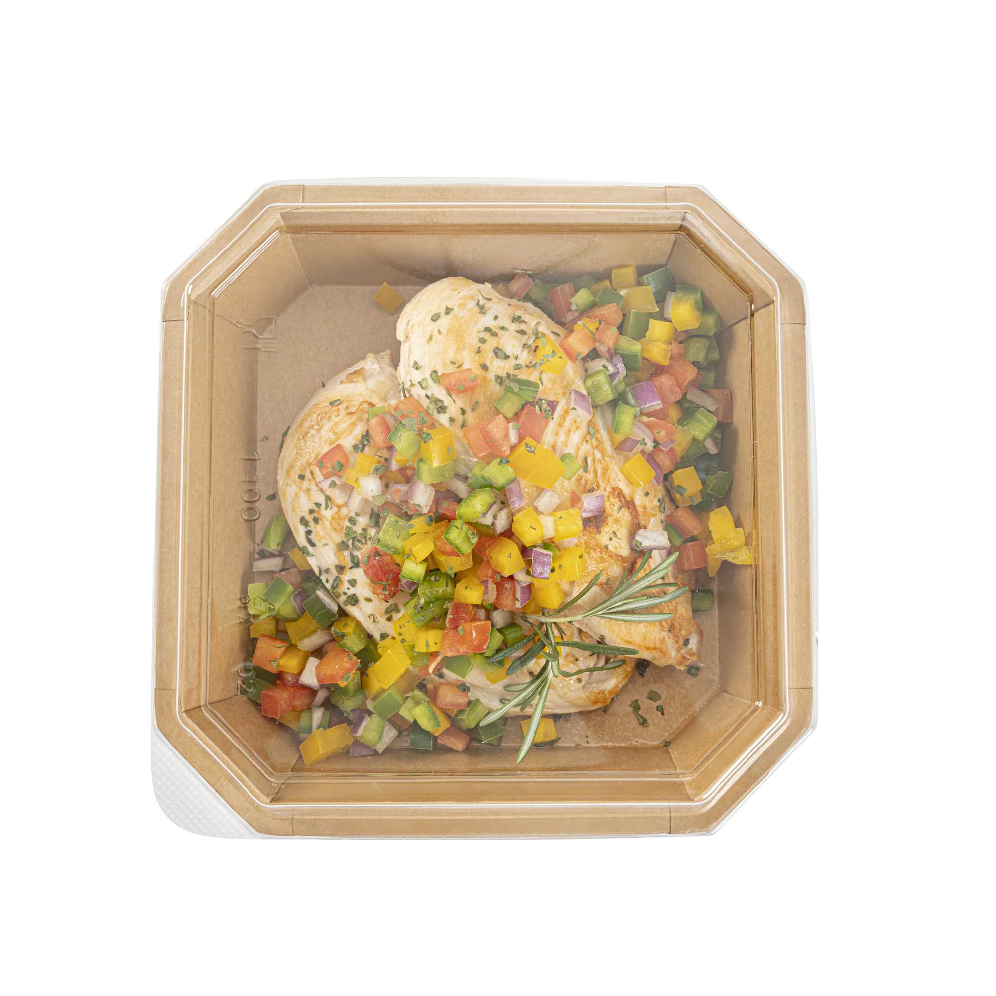 Sustain Octagonal Clear PLA Plastic Dome Lid - Fits 41 oz Container - 7 3/4" x 7 3/4" x 1 1/4" - 100 count box