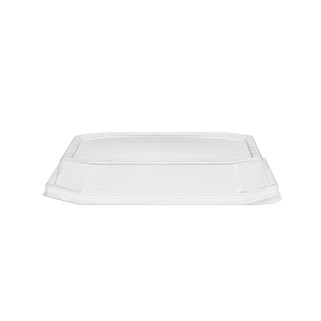 Sustain Octagonal Clear PLA Plastic Dome Lid - Fits 41 oz Container - 7 3/4" x 7 3/4" x 1 1/4" - 100 count box