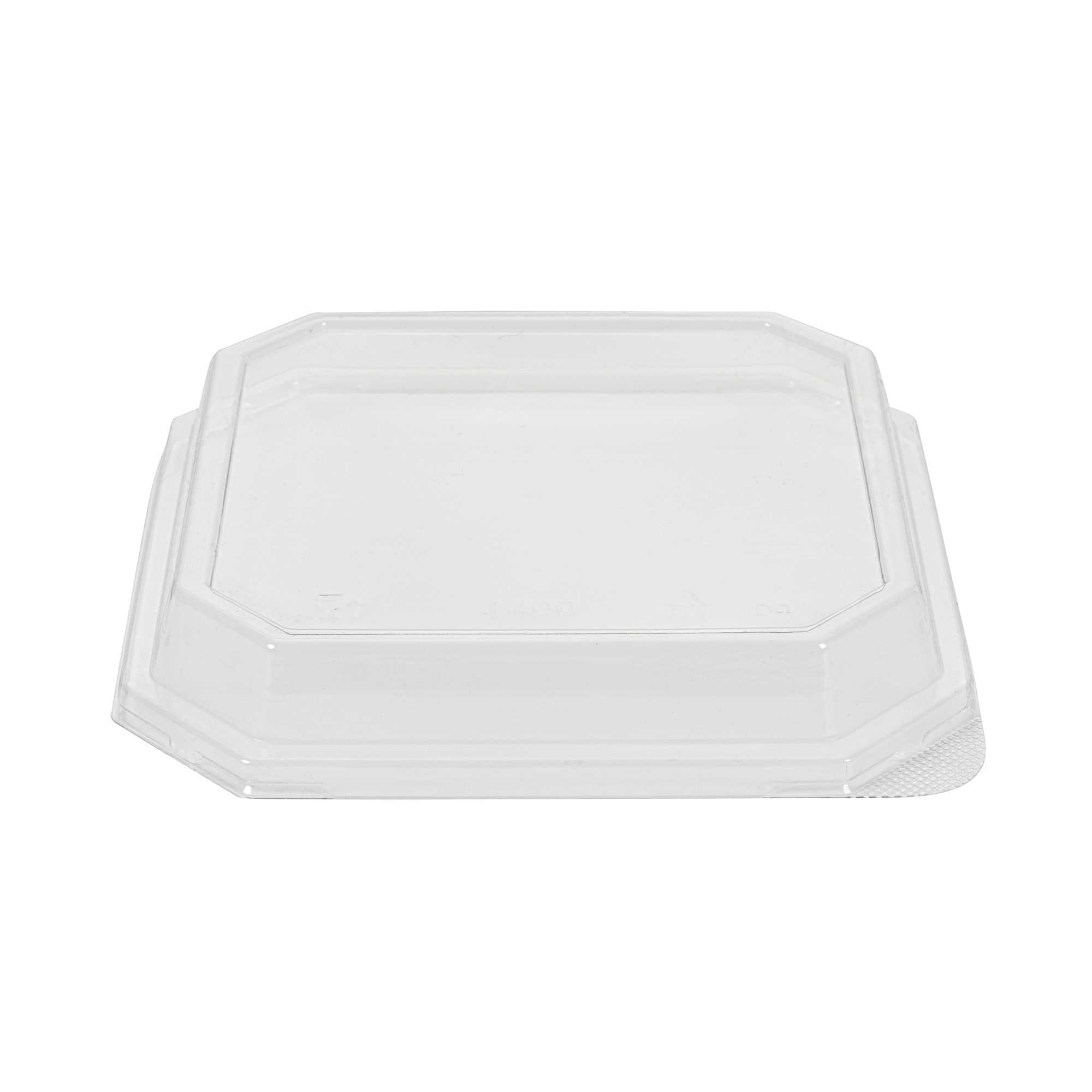 Sustain Octagonal Clear PLA Plastic Dome Lid - Fits 41 oz Container - 7 3/4" x 7 3/4" x 1 1/4" - 100 count box