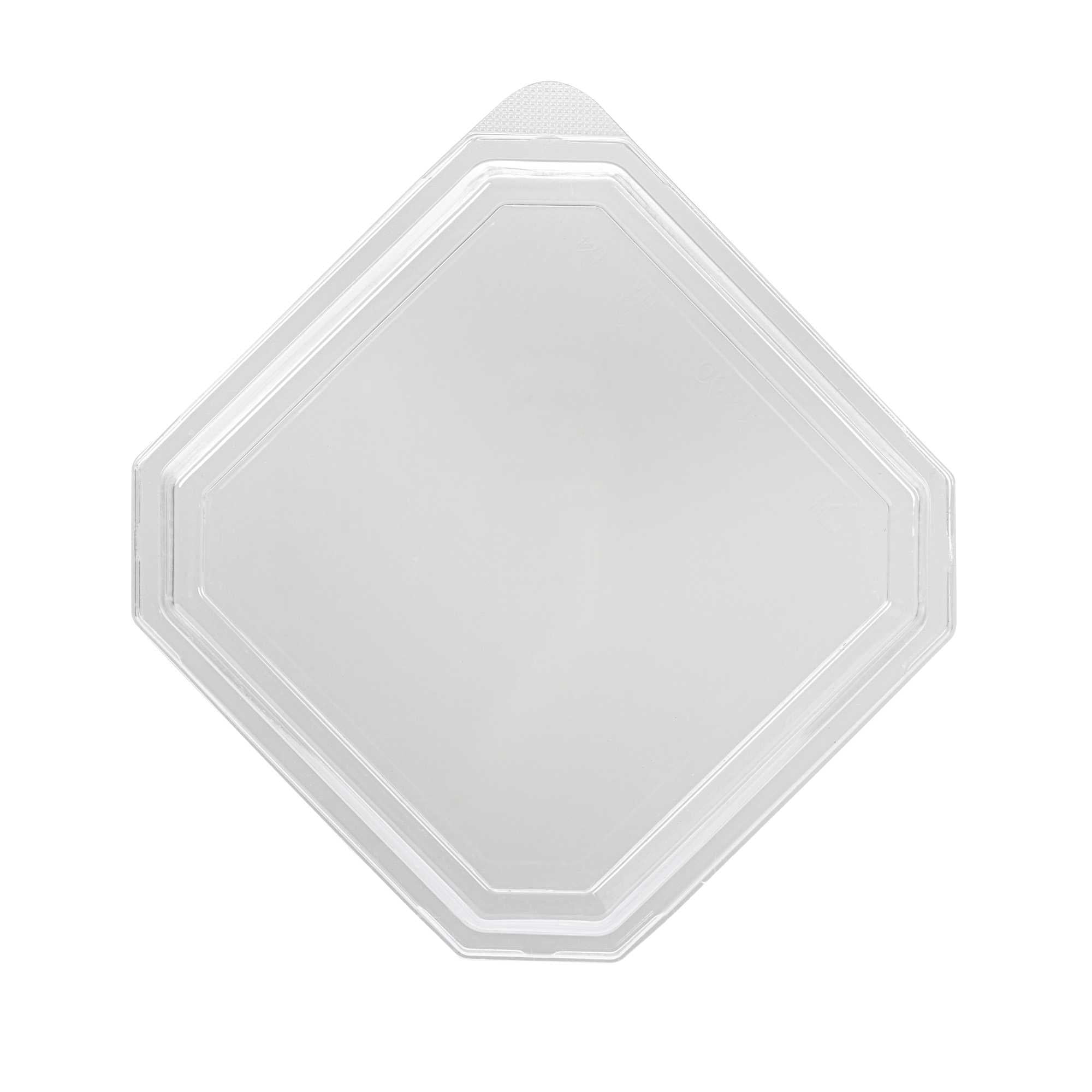 Sustain Octagonal Clear PLA Plastic Dome Lid - Fits 41 oz Container - 7 3/4" x 7 3/4" x 1 1/4" - 100 count box