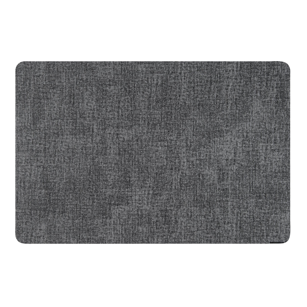 Denim Mesh Rectangle Dark Gray Vinyl Linen-Feel Placemat - 17 3/4" x 11 3/4" - 6 count box
