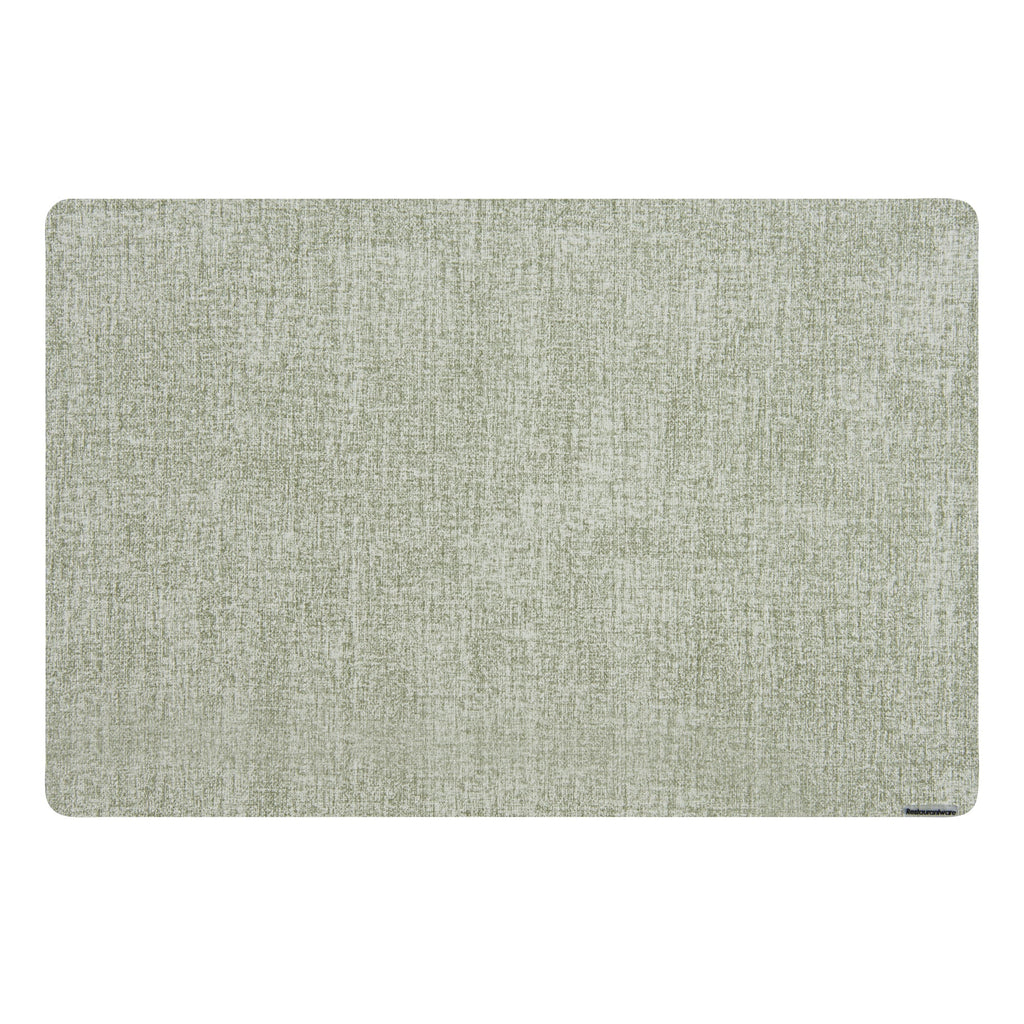 Denim Mesh Rectangle Green Vinyl Linen-Feel Placemat - 17 3/4" x 11 3/4" - 6 count box